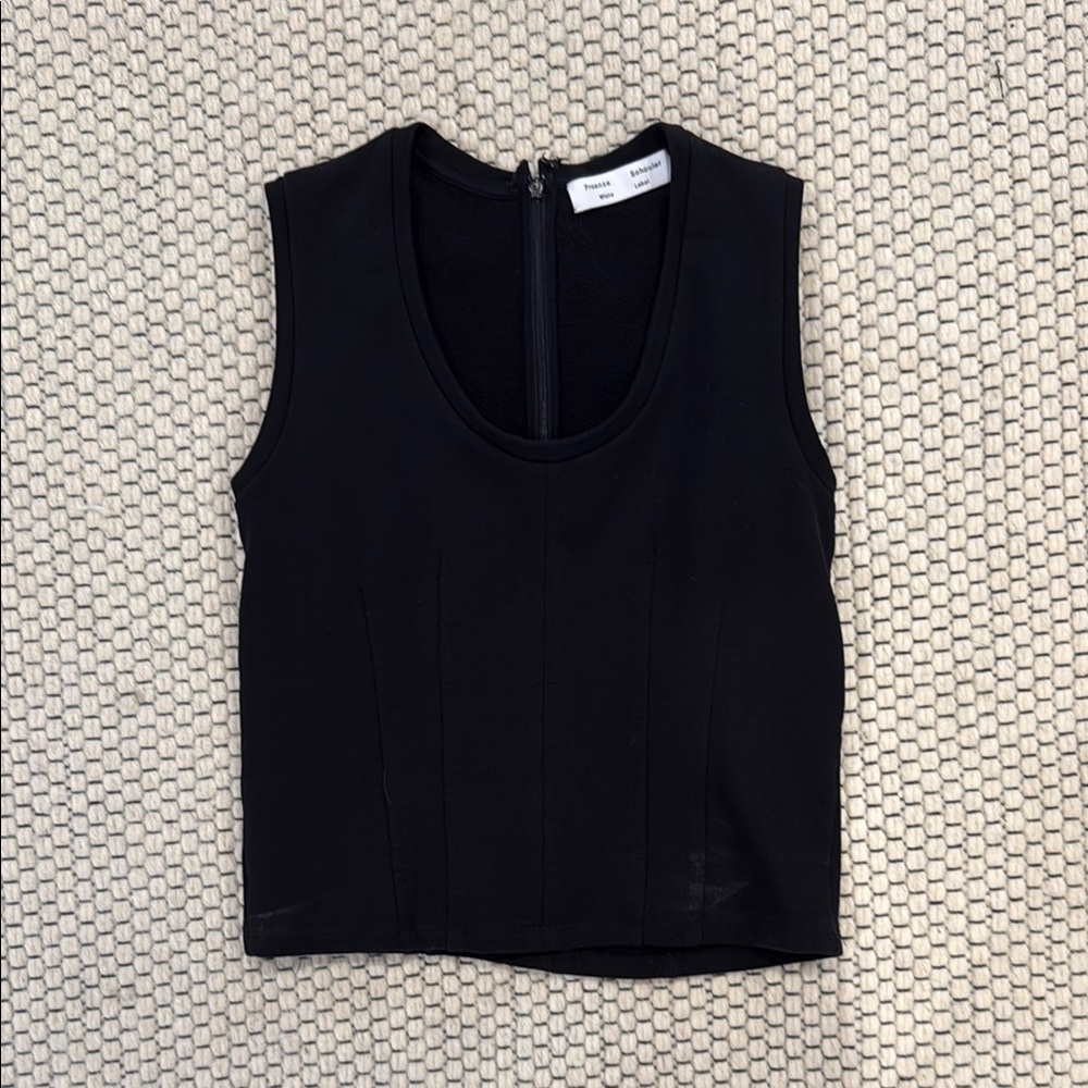 Proenza Schouler Black Fitted  Tank Top
